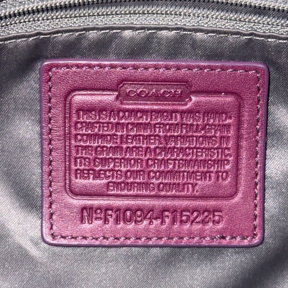 Coach Plum Studded Shoulder Bag - Picture 5 of 7